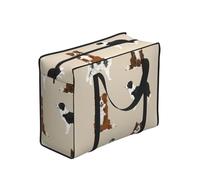 Zouey Reusable Foldable Shopping Bag Grocery Bags, Portable Laundry Bags with Zips & Strong Handle,Border Collie Mixed Basic Dog Breed Border