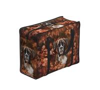 Zouey Reusable Foldable Shopping Bag Grocery Bags, Portable Laundry Bags with Zips & Strong Handle,Boxer Dogs Autumn