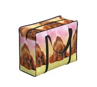 Zouey Reusable Foldable Shopping Bag Grocery Bags, Portable Laundry Bags with Zips & Strong Handle,Cavalier King Charles Spaniel