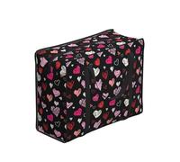 Zouey Reusable Foldable Shopping Bag Grocery Bags, Portable Laundry Bags with Zips & Strong Handle,Hearts Pink And Red Hearts