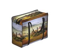 Zouey Reusable Foldable Shopping Bag Grocery Bags, Portable Laundry Bags with Zips & Strong Handle,Tuscany Seen From Stone Ancient Village Of Montepulciano Italy In Cloudy Day Nature