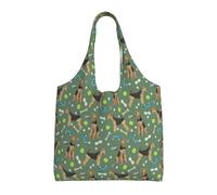 Zouey Single-shoulder Canvas Bag, Canvas Tote for Women,Shoulder Handbags Grocery Bag,Airedale Terrier Toys Dog Breedgreen