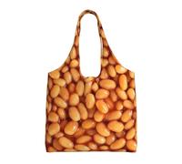 Zouey Single-shoulder Canvas Bag, Canvas Tote for Women,Shoulder Handbags Grocery Bag,Baked Beans