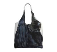 Zouey Single-shoulder Canvas Bag, Canvas Tote for Women,Shoulder Handbags Grocery Bag,Black Long Hair Cocker Spaniel Dog