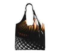 Zouey Single-shoulder Canvas Bag, Canvas Tote for Women,Shoulder Handbags Grocery Bag,Black Mamba Snake Print