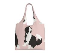 Zouey Single-shoulder Canvas Bag, Canvas Tote for Women,Shoulder Handbags Grocery Bag,Border Collie Dog