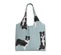 Zouey Single-shoulder Canvas Bag, Canvas Tote for Women,Shoulder Handbags Grocery Bag,Border Collie Pet Quilt B Quilt Coordinate Dog