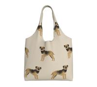Zouey Single-shoulder Canvas Bag, Canvas Tote for Women,Shoulder Handbags Grocery Bag,Border Terrier Dog Dogs Border Terriers Tan