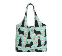 Zouey Single-shoulder Canvas Bag, Canvas Tote for Women,Shoulder Handbags Grocery Bag,Cocker Spaniel With Coffees Black Cocker Spaniel Dog