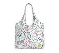Zouey Single-shoulder Canvas Bag, Canvas Tote for Women,Shoulder Handbags Grocery Bag,Colorful Math Doodles On Grid