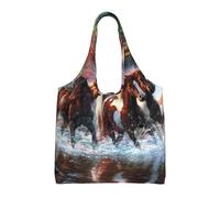 Zouey Single-shoulder Canvas Bag, Canvas Tote for Women,Shoulder Handbags Grocery Bag,Native American Indians Horses