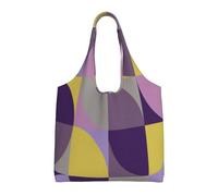 Zouey Single-shoulder Canvas Bag, Canvas Tote for Women,Shoulder Handbags Grocery Bag,Retro Mod Mustard Yellow Purple Olet Lavender