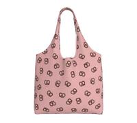 Zouey Single-shoulder Canvas Bag, Canvas Tote for Women,Shoulder Handbags Grocery Bag,Salt Pretzel German Bakery Theme Bavarian Travel Icon