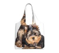 Zouey Single-shoulder Canvas Bag, Canvas Tote for Women,Shoulder Handbags Grocery Bag,Two Yorkshire Terrier Puppies