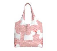 Zouey Single-shoulder Canvas Bag, Canvas Tote for Women,Shoulder Handbags Grocery Bag,Westie Dogs Pattern