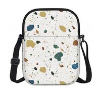 Zouey Terrazzo Seamless Patterns Classic Italian Marble, Polyester Shoulder Bag, Zipper Crossbody Bag - Purse for Women