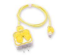 zougon Compatible with iPhone 18W/20W USB-C Charger Cover Cute 3D Bow Tie Design Clear Soft Charger Protector Kawaii Cable Saver for iPhone 11 12 13 14 15 16 17 | Pro Max Fast Power Adapter