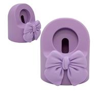 zougon Cute 3D Bow Tie Design Charger Stand Compatible with Apple Watch Series 10/9/8/SE2/SE/Ultra2/Ultra/7/6/5/4/3/2/1, Silicone iWatch Charging Dock Supports Nightstand Mode