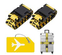 ZOUIQSS 2 Pack Adjustable Luggage Straps,Heavy Duty Suitcase Belts,Luggage Tag Travel Packing Straps with Quick Release Buckle(Stop)