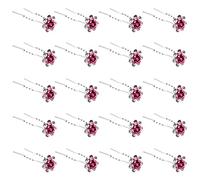 ZOUIQSS 20 Pack (Pink) Crystal Hair Pins Rose Flower Rhinestone Hair Clips for Bridal Wedding Women Hair Jewelry Accessories,with Clear Container