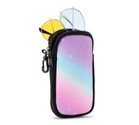 ZOUIQSS Double Eyeglass Case with 2 Compartments, Travel Eyewear Organizer for Sunglasses and Prescription Glasses, Lightweight Protective Glasses Case for Men and Women(Gradient)