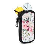 ZOUIQSS Double Eyeglass Case with 2 Compartments, Travel Eyewear Organizer for Sunglasses and Prescription Glasses, Lightweight Protective Glasses Case for Men and Women(Rose)