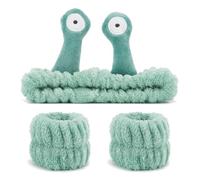 ZOUIQSS Face Wash Headband Palm Snails Spa Hair Bands Elastic Make Up Hairband,Women Cartoon Headbands for Washing Shower Yoga Sports Skin Care(Green Set)