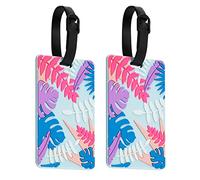 ZOUIQSS Luggage Tags Pack of Two,Baggage Tags Suitcase ID Labels Business Card Holder/Travel ID Bag Tag(Foliage)