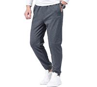 Zoulee Classic Drawstring-Waist Zipper Logo Jogger Pants with Zipper Fly