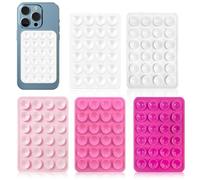 ZOULIN-STAR Phone Sticky Pad Grip 5 Pcs Silicone Phone Suction Pad,Suction Phone Holder Sticky Grip Non Slip Silicone Case for Shower Mirror and Car Selfie 5 Colors