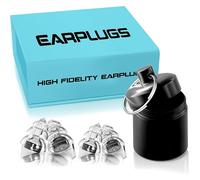 Zound Professional Grade Earplugs for Concerts 18dB Hearing Protection Reusable Invisible Fit with Portable Case for Festivals Parties and DJs (Black+ Replacement)