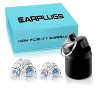 Zound Professional Grade Earplugs for Concerts 18dB Hearing Protection Reusable Invisible Fit with Portable Case for Festivals Parties and DJs (Blue + Replacement)