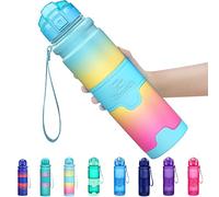 Zounich Best Sports Water Bottle Leak Proof 1L/700ml/500ml/400ml BPA Free Tritan Drink Bottles|Kids,Adults,Gym,School,Sport,Cycling| with Times to Drink & Fruit Infuser Filter & Lock Cover| Reusable
