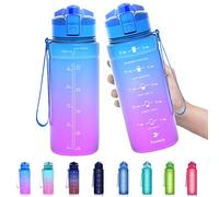 Zounich Best Sports Water Bottle Leak Proof 1L/700ml/500ml BPA Free Drink Bottles|Kids,Adults,Gym,School,Sport,Cycling|with Times to Drink & Fruit Infuser & Lock Cover Filter|Reusable Large 32OZ