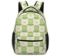 ZOUPENG Cute Frog Pattern Backpacks Bookbag Laptop Double Shoulder School Bag Travel Casual Business Daypack for Kids Adults, One Size