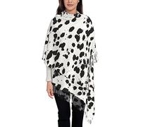 ZOUPENG Dalmatian Print Pattern Women Scarf Warm Long Fringed Shawls Wraps Winter Large Scarves Knit Blanket For Adult, Black, One Size