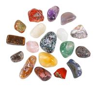 Zourglow 18pcs Healing Crystals Gemstones Set, Natural Polished Gem Stones, Lucky Pocket Stone for Yoga Balancing, Meditation, Reiki, Anxiety Stress Relief (B-18)
