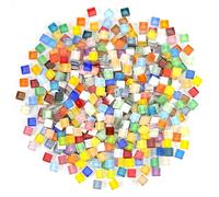 Zourglow 1kg Square Crystal Mosaic Tiles, Mixed Color 1 x 1 cm