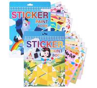 Zourglow 2 Pcs Sticker Books by Number for Kids Ages 4-8, Pictures Sticker Books, Sticker Painting Book to Improve Intelligence for School Home Traveling Gifts