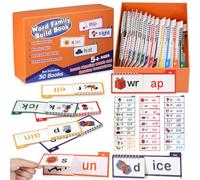 Zourglow 30 Read and Rhyme Flip Books, Word Families Flash Cards, Reading and Rhyming Words ABC Vocabulary Flash Cards, Educational Reading Word Books for Toddlers & Classroom Teaching