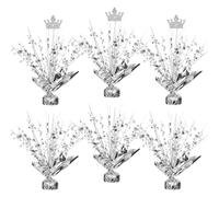 Zourglow 6 Pack Star Foil Spray Centerpiece Table Decoration, Silver Metallic Foil Spray Centerpiece for Graduation Wedding Party Anniversary Home