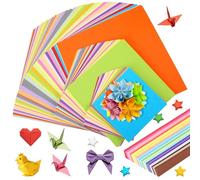 Zourglow 840 Sheets Origami Paper Set, 10cm/15cm/20cm Double-Sided Square Folding Papers and Star Paper Strips, 20 Colors Craft Paper for Home School DIY Arts Crafts Projects Parties