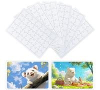 Zourglow Blank Puzzles, 8 Sheets White Puzzles to Draw on, 35 Pieces a Sheet, Sublimation Puzzle Heat Transfer Jigsaw for Kids Paintable Writable DIY, 15 x 10cm