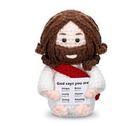 Zourglow Mini Crochet Jesus Figure, Emotional Support Crochet Gift for Christian Women and Men, Catholic Religious Gifts for Baptism, Bible Study, Handmade Spiritual Faith Keepsake