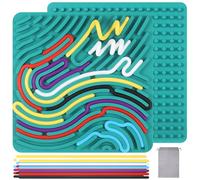 Zourglow Sensory Activity Board, Double-Sided Silicone Fidget Toys with Portable Bag & 20 Strings, Sensory Board for Kids 2 3+ & Adults Calming, Stress, ADHD & Autism, Long-Distance Journeys Trips