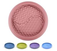 ZOURYNUA Dog Lick Bowl, Non-Slip Dog Slow Feeder Licking Mat Treat Dispenser, Interactive and Enrichment Toys, Boredom & Anxiety Reducer, BPA Free Silicone (Pink, Small)