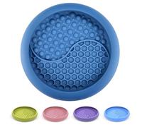 ZOURYNUA Dog Lick Bowl, Non-Slip Dog Slow Feeder Licking Mat Treat Dispenser, Interactive and Enrichment Toys, Boredom & Anxiety Reducer, BPA Free Silicone (Dark Blue, Large)