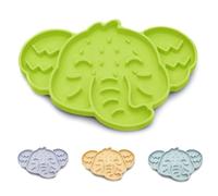 ZOURYNUA Silicone Slow Feeder Cat Bowl & Lick Mat - Cat Slow Feeder Dry Wet Food with Suction Cups, Interactive Puzzle Pad for Healthy Eating, Distraction & Anxiety Relief (Green, 0.8 Cup)