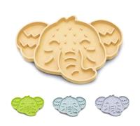 ZOURYNUA Silicone Slow Feeder Cat Bowl & Lick Mat - Cat Slow Feeder Dry Wet Food with Suction Cups, Interactive Puzzle Pad for Healthy Eating, Distraction & Anxiety Relief (Yellow, 0.8 Cup)