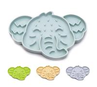 ZOURYNUA Silicone Slow Feeder Cat Bowl & Lick Mat - Cat Slow Feeder Dry Wet Food with Suction Cups, Interactive Puzzle Pad for Healthy Eating, Distraction & Anxiety Relief (Blue, 0.8 Cup)